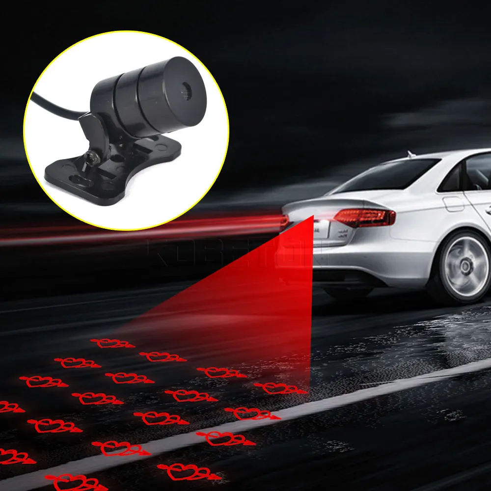 

Car Anti Collision Rear-end Laser Tail Fog Red Light 12V Auto Brake auto Parking Lamp rear Rearing car Warning Light car styling