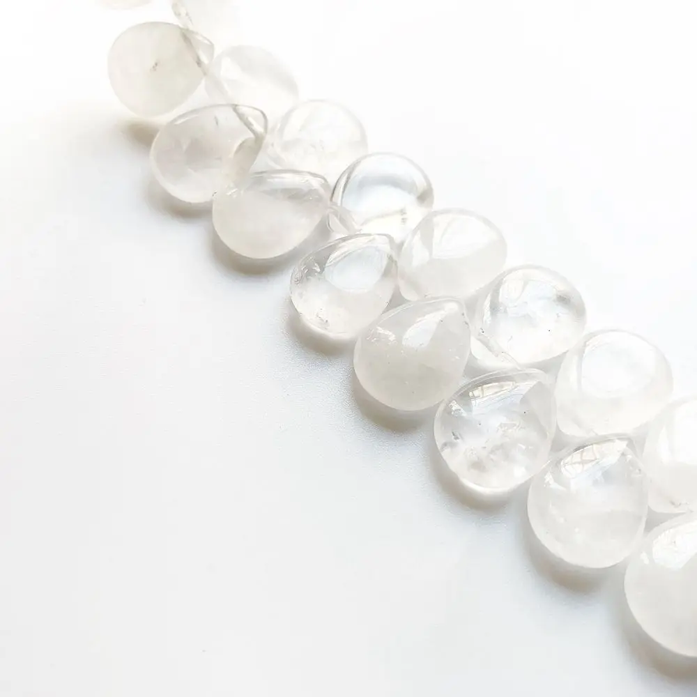 

Natural Clear Quartz Crystal Stone Beads Strand Teardrop Shaped Flatback Stones Rock Crystal Tear Drop Beads 1 Strand Wholesale
