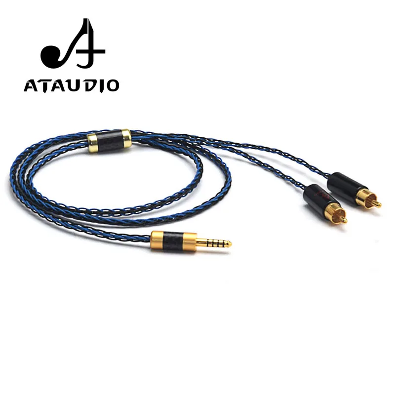 ATAUDIO Hifi посеребренный 4 мм сбалансированный к 2 RCA мужской аудиокабель для Sony NW WM1Z 1A