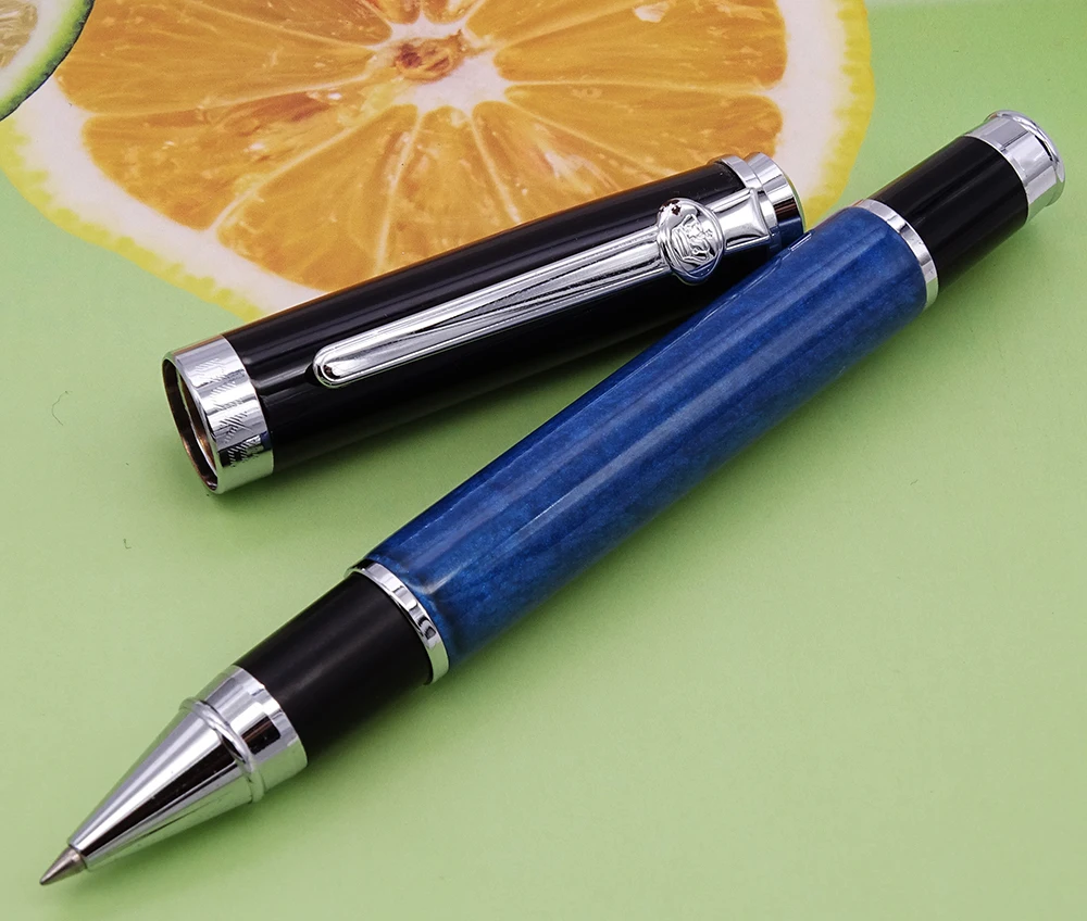

Duke Celluloid Blue Rollerball Pen Beautiful Quicksand Leonardo Da Vinci M Point Quality Gift Pen Business Office Home Supplies