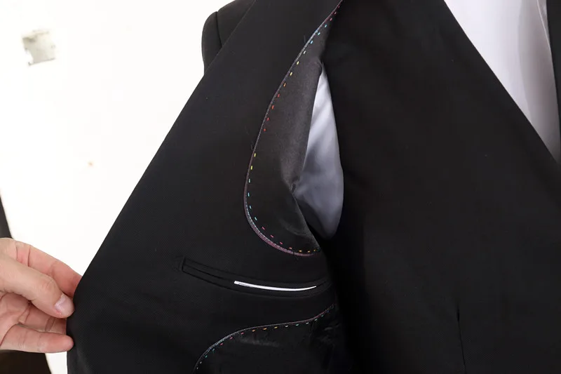 Folobe черный мужской костюм Slim Fit черный мужской костюм формальные Бизнес Мужские Блейзер костюм формальный свадьба жених Костюмы