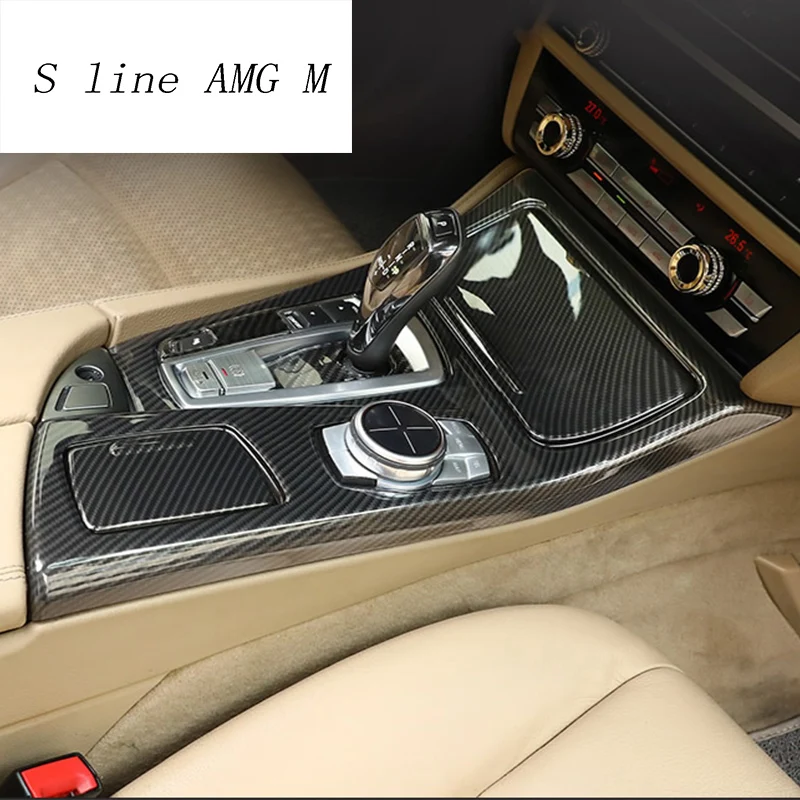 

Car Styling Gears multimedia Water Cup Holder Gear Panel Decoration Cover Sticker Trim For BMW 5 Series F10 F18 Auto Accessories
