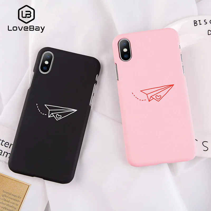Lovebay чехол для iPhone X 8 7 Plus простая бумага плоскости узор Чехлы 6 S матовая жесткая