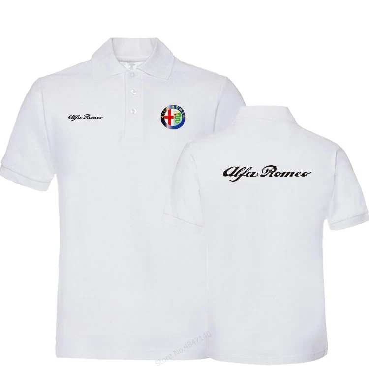 Новое поступление, Хлопковая мужская рубашка поло, топы, модный бренд Alfa Romeo, рубашка поло с коротким рукавом, черная, белая, рубашка поло, 3XL - Цвет: 5