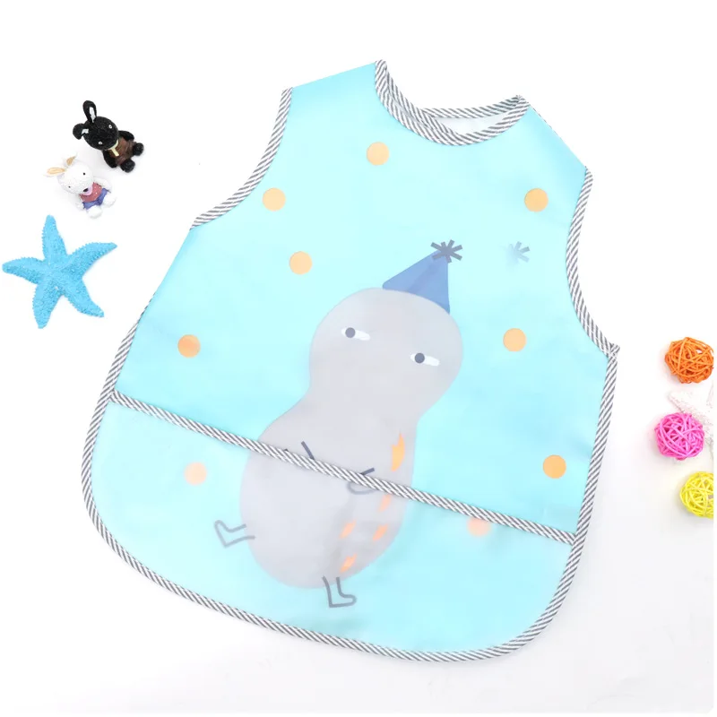 sky blue Детские нагрудники для новорожденных, нагрудники для кормления, Мультяшные, EVA пластиковые, водонепроницаемые, для ланча, для кормления, ткань для кормления детей, регулируемые аксессуары для кормления - Цвет: sky blue