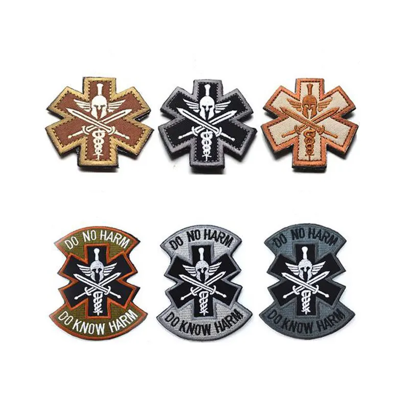 

3D Military Patches Embroidered DO KNOW NO HARM Military Morale Armband Tactical patch For Clothing with Hook&Loop