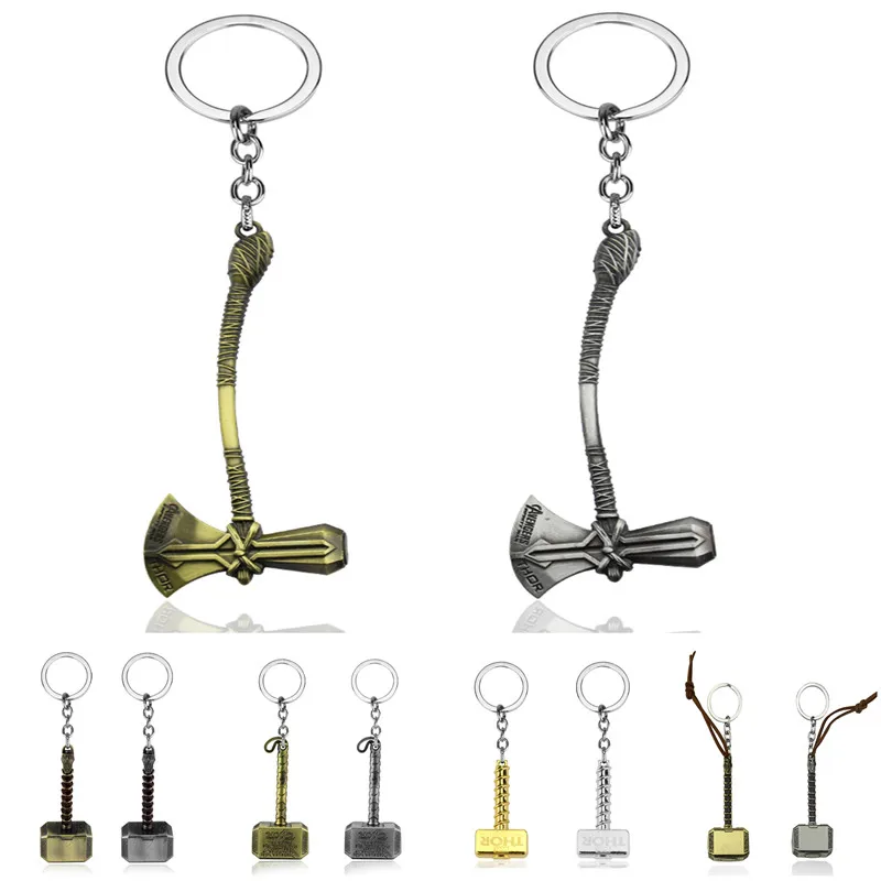 

Marvel Thor Hammer Keychain Avengers Endgame Thor Weapon Enamel Car Key Holder Keyrings Jewelry Best Friend Graduation Gift