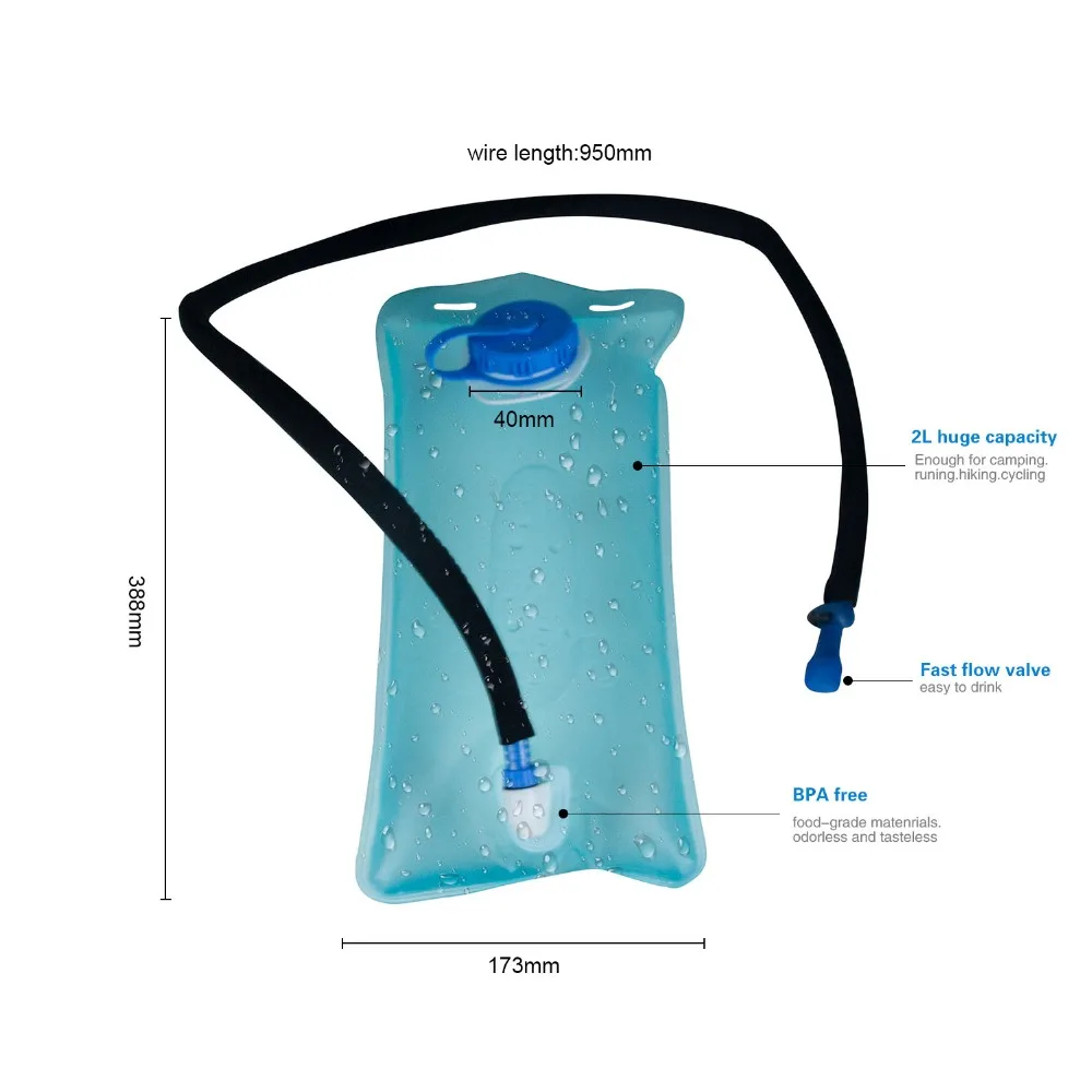 

2L Outdoor Sport Camping Water Bladder Bag With Tube And Hiking Hunting Tactical Cycling Running Hydration Pouch