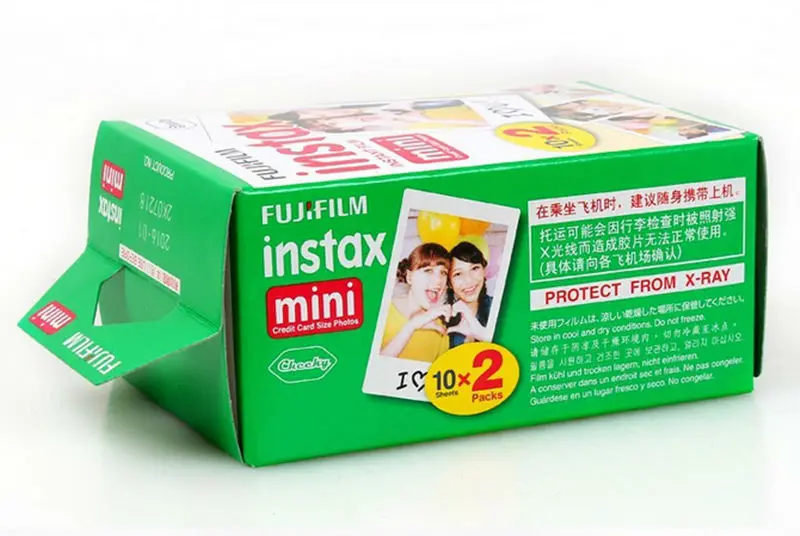 Дешевые оригинальные 20 шт./кор. Fujifilm instax Мини-фильм 20 листов с белой кромкой 3-дюймовая широкоформатная пленка для Фотоаппарат моментальной ...