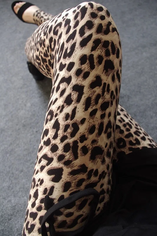 Женские леггинсы с леопардовым принтом, спандекс - Цвет: B66