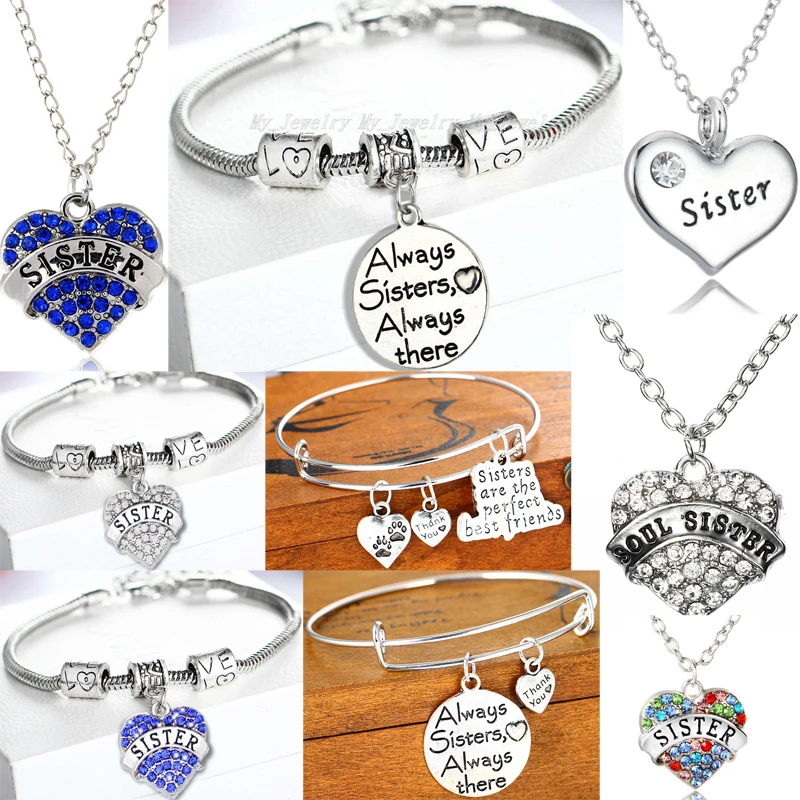 Ожерелье с подвеской в виде сердца сестер для женщин|gift for sister|necklaces womenpendant necklace |