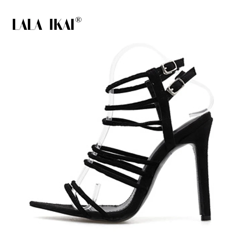 LALA IKAI/женские пикантные босоножки для вечеринок однотонные женские модные