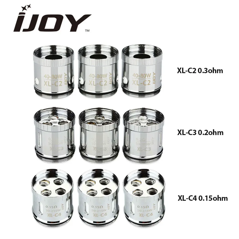 

3pcs IJOY XL-C Light-up Chip Coil XL-C2 0.3ohm XL-C3 0.2ohm XL-C4 0.15ohm for IJOY EXO XL/LIMITLESS XL Atomizer Replacement Head