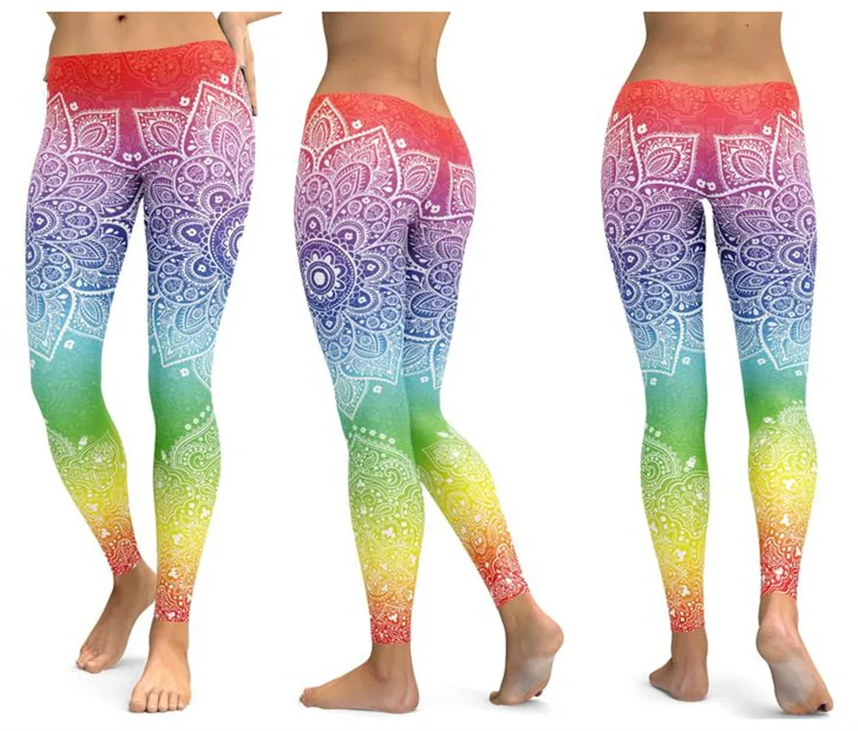 LI-FI Mandala Fitness Yoga Pants Women Sports Leggings Workout Hot Running Leggings Sexy Push Up Gym Wear Elastic Slim Pants