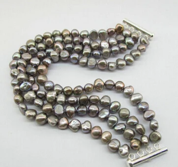 

Miss charm Jew.193 Grey Freshwater Pearl Four Strands bracelet