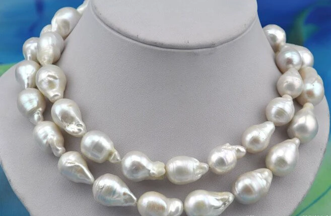 

RHJ001 33" baroque white reborn keshi pearl necklace