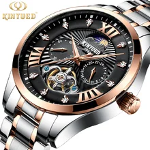 KINYUED Watch Men Luxury Waterproof Men's Mechanical Self Wind Watches Moon Phase Small Dial Function Skeleton Watch montre KINYUED Watch Men Luxury Waterproof Men's Mechanical Self Wind Watches Moon Phase Small Dial Function Skeleton Watch montre
