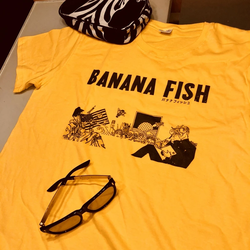 BANANA FISH Ash Lynx Eiji Okumura Cosplay Casual unisex T-shirt Top Tee Anime short sleeve tshirt (6)