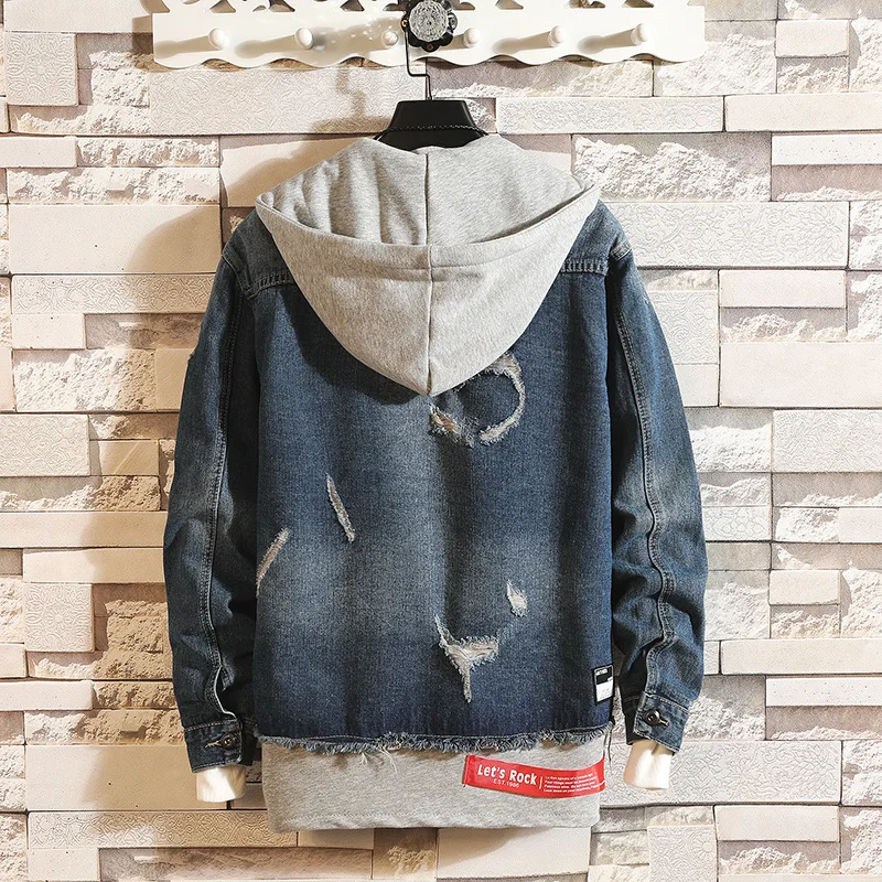 Hiver Hommes Plaid Denim Veste Et Manteau Chaud À Capuche Denim Vestes De Mode Hommes Pull Jean Vestes Outwear Mâle Cowboy Vêtements Hiver Hommes Plaid Denim Veste Et Manteau Chaud À Capuche Denim Vestes De Mode Hommes Pull Jean Vestes Outwear Mâle Cowboy Vêtements