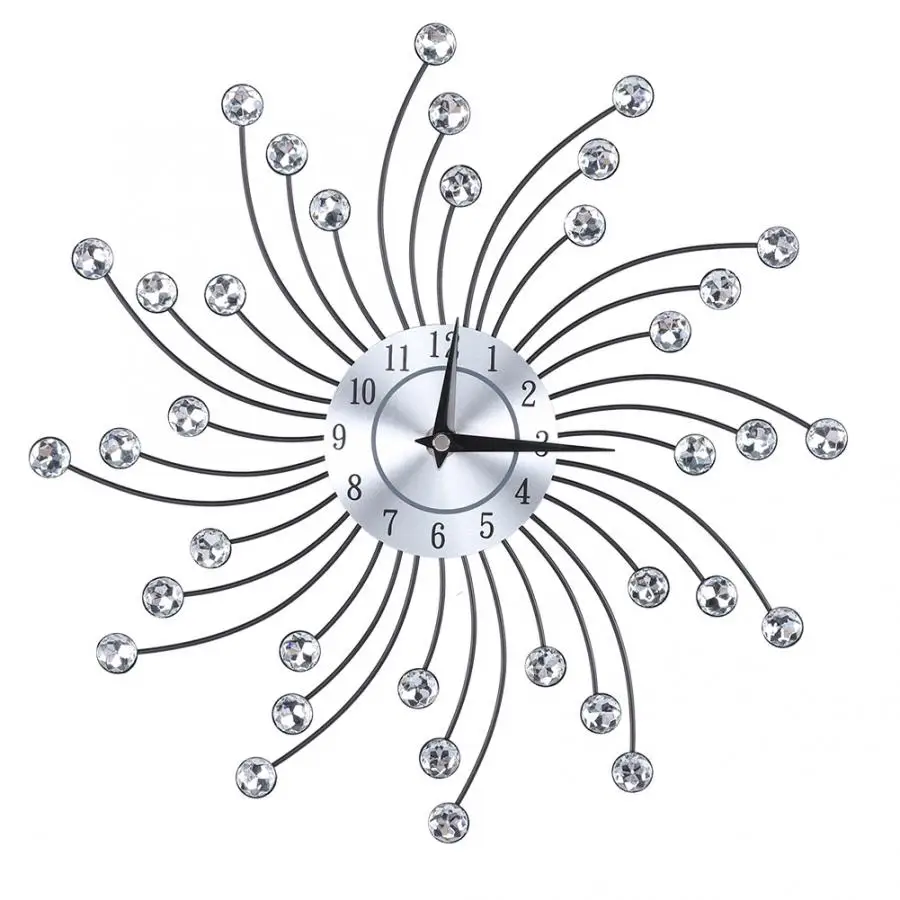 Stainless Steel Sparkling Bling Metallic Silver Flower Shaped Wall