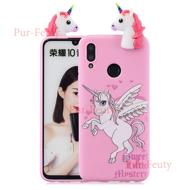 H Чехол для huawei P Smart POT LX1 LX1AF LX3 Etui 3D мягкий силиконовый милый Панда Сова Единорог для huawei Honor 10 Lite HRY LX1 LX2 - Цвет: H