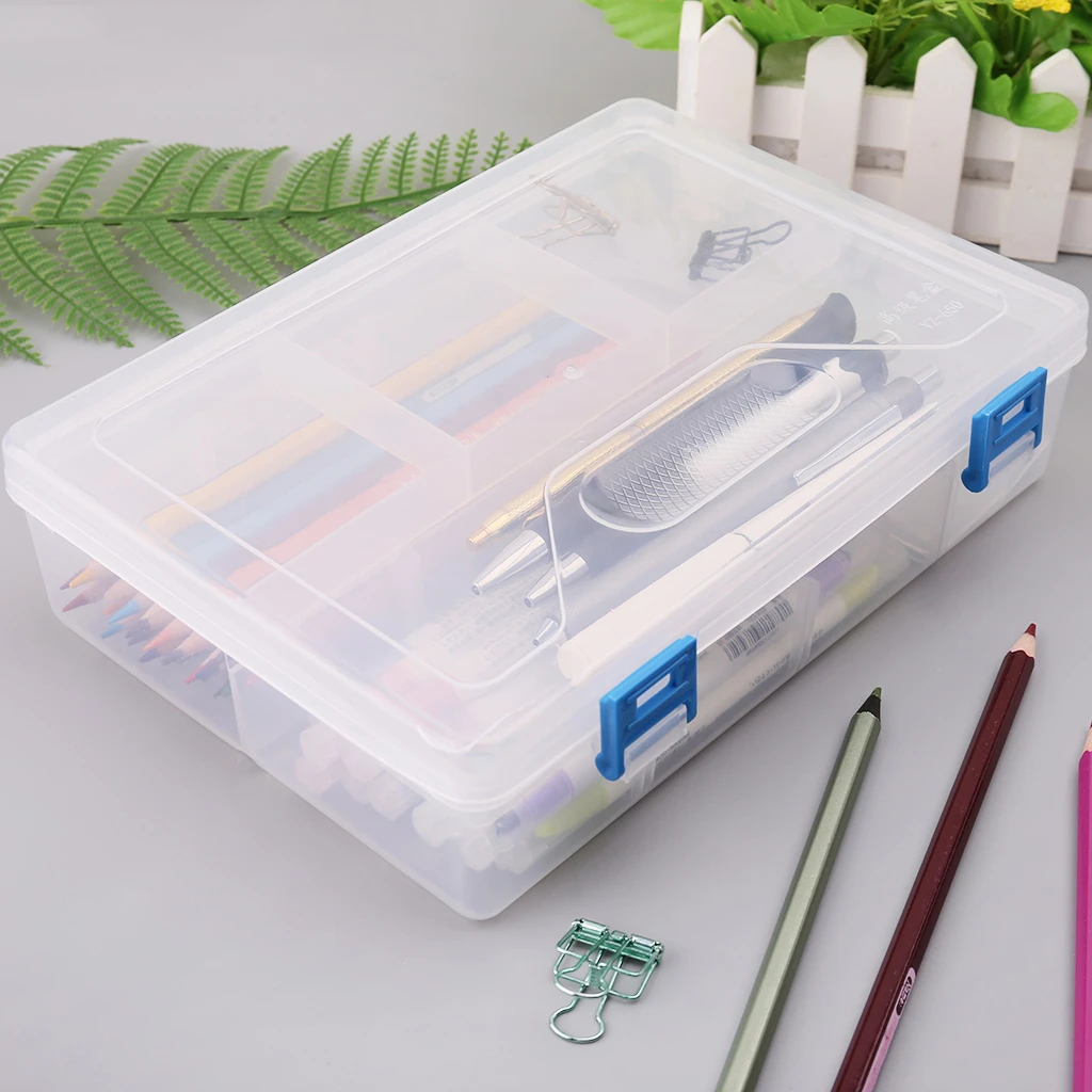 二重層ペンケース透明なプラスチックのペン収納ボックス文具 学校事務用品 326 Pencil Cases Aliexpress