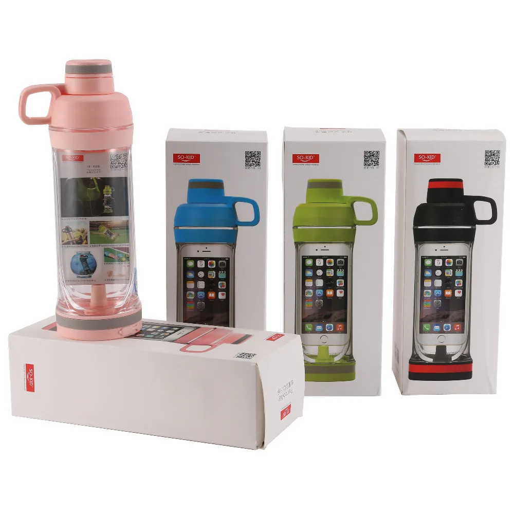 

400 ml Phone Sports Water Bottle Large Capacity Listening Music Water Bottle Portable Summer Direct Drinking Climbing Bottle Cup