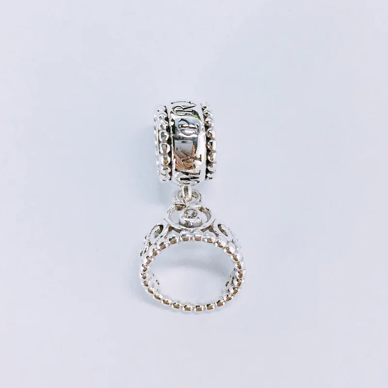 

XINHUI New 100% Sterling Silver 925 Heart of the Princess Crown Dangle Charm Bead For Original Bracelet Women Party Jewelry