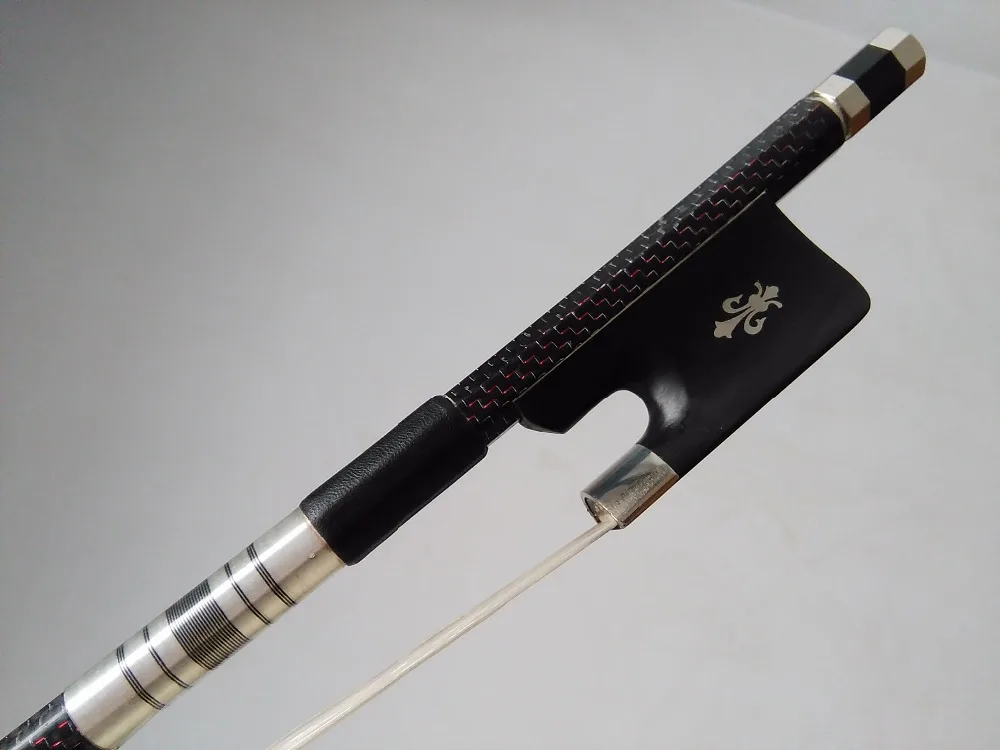 Pro Red Wire inlay Carbon Fiber bow Double bass bow 3/4 Nice Quality
