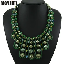 Массивное жемчужное ожерелье, модное женское ожерелье, брендовый воротник из бисера, массивная Женская цепочка, Кристальные ожерелья и кулоны, Винтажные Ювелирные Изделия