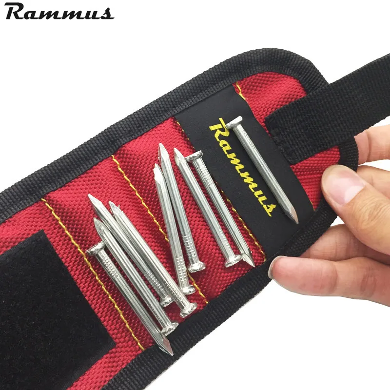 Rammus 13.8 ''Опоры для запястья Сильный магнитный для винт ногтей держатель браслет группа инструмент браслет ремень Поддержка комплект защиты DIY