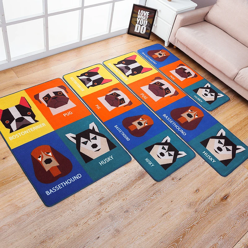 Cute dogs mat Cartoon Dogs Area Rugs Carpets Bedside Sofa Floor Mats