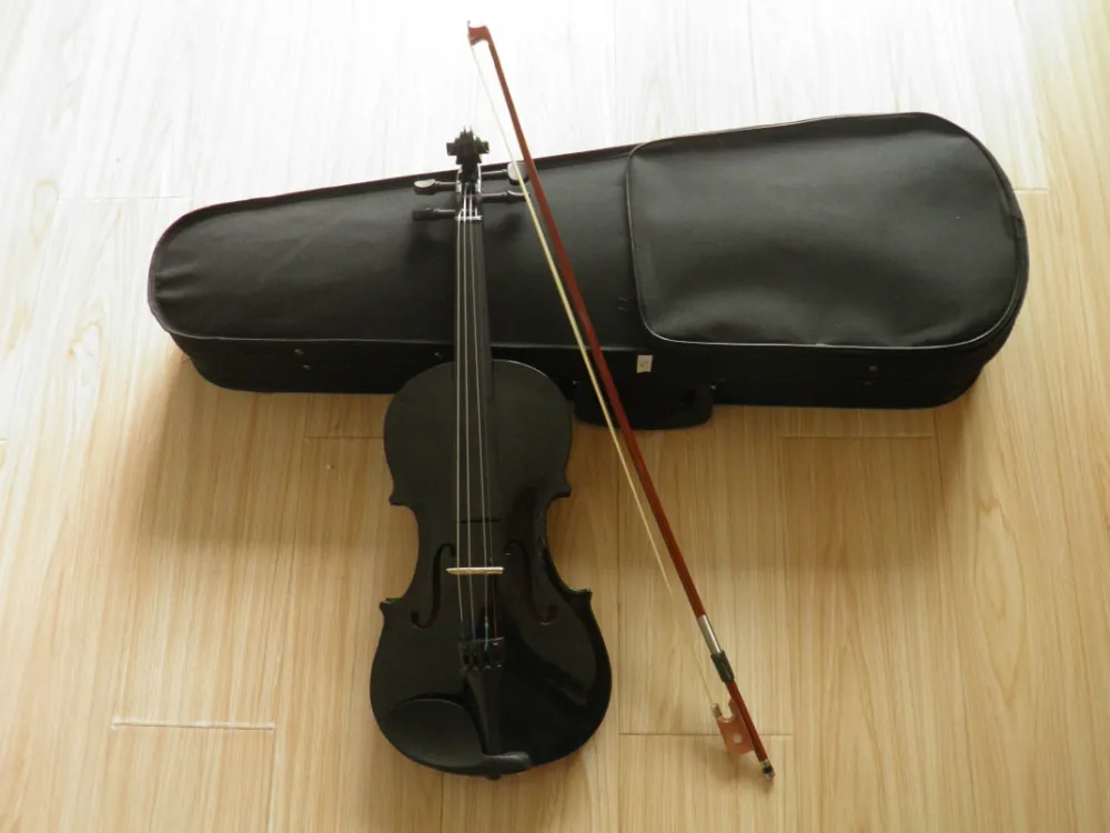 

children learn black violin 1/8 1/4 1/2 3/4 4/4 full set case and bow