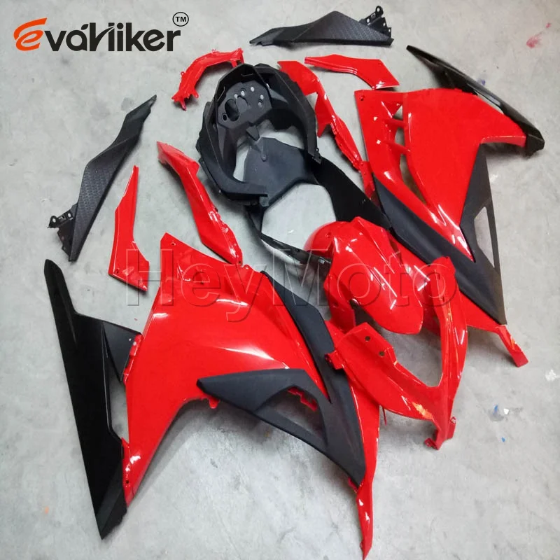 ABS Пластиковый обтекатель для ZX300R EX300 2013-+ Болты+ окрашенный красный литьевой формы
