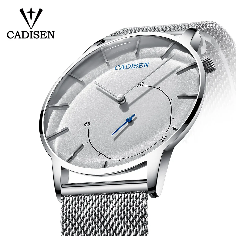 

2018 NEW CADISEN Luxury Brand Men's quartz watch simple style fashion stainless steel waterproof men's quartz watch reloj hombre