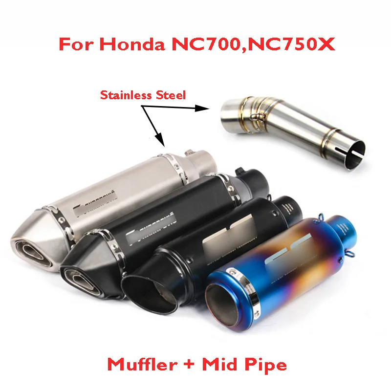 

Motorcycle Exhaust Pipe System Motorcycle Exhaust Muffler Mid Link Pipe Slip on NC700 for Honda NC700X NC750X NC700S NC700A