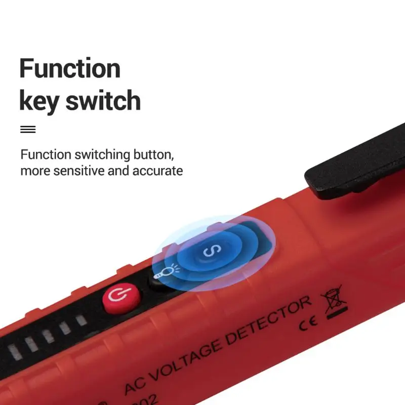 

VD802 Non-contact AC Voltage Detector Tester Meter 12V-1000v Pen Style Electric Indicator LED Outlet AC Induction Voltage Dectet
