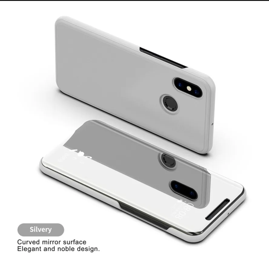 Флип-чехол mi rror для Xiao mi Pocophone F1 A1 A2 Lite Max 3 8 глянцевый противоударный чехол для Xiaomi mi 5X 6X mi x 2 Note 3 Shell Jkke - Цвет: Silver