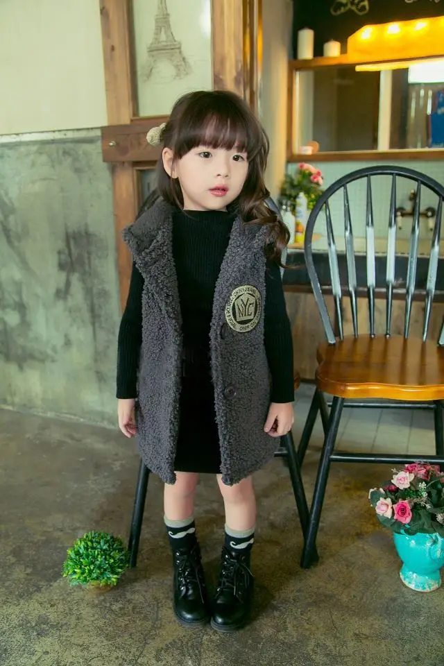 

BibiCola girls winter vests chidlren girls fashion thicken jackets toddler casual hooded waistcoats brand party outerwear