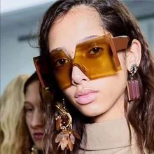 Sunglasses 2018 New Big Box Sunglasses Woman Brand Designer Men’s Sunglasses Fashion Personality Retro Sunglasses