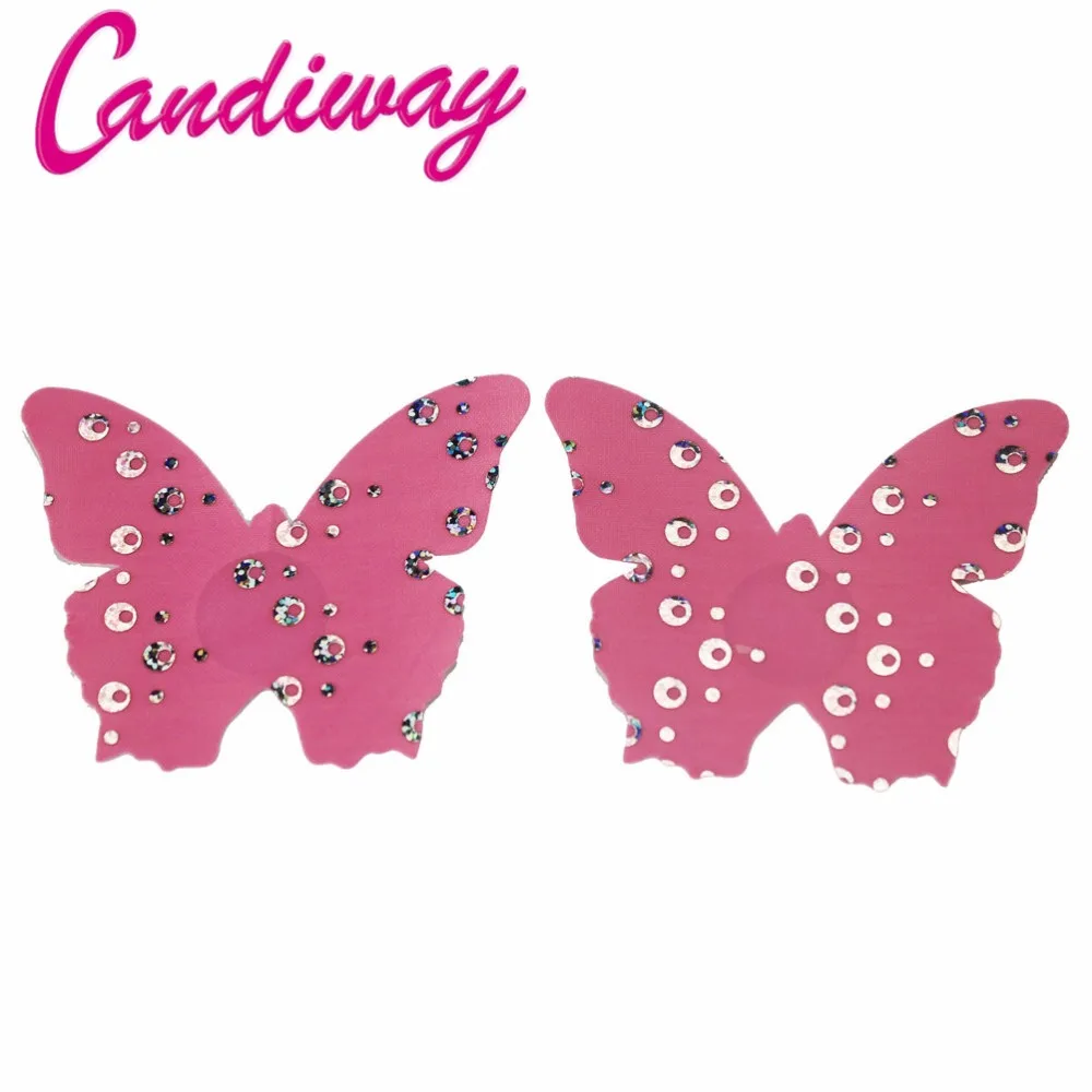 Candiway font b Women b font Pink Butterfly Breast Petals Sexy Bra Adhesive Nipple Cover Disposable