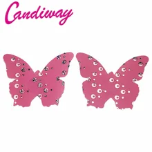Candiway Mulheres Borboleta Rosa Pétalas de Mama Colar No Peito Intimates Sexy Sutiã Adesivo Tampa Do Bocal Descartável Verão Venda Quente