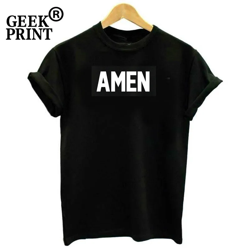

Women Tops Jesus t shirt Christian AMEN tees T-Shirt Summer Style Tops Plus Size S-3XL