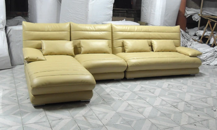 الشحن مجانا أحدث إيطاليا تصميم متعددة مزيج جلد طبيعي l شكل الزاوية أريكة غرفة المعيشة مجموعة L9079