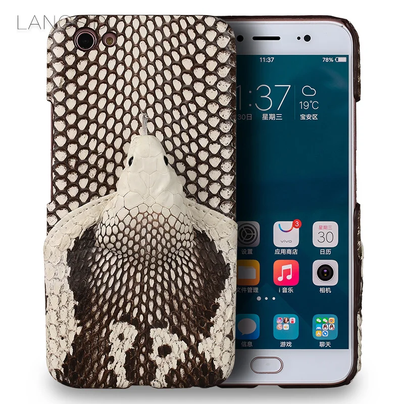 

Luxury brand phone case real snake head back cover phone shell For VIVO X9s Plus full manual custom processing