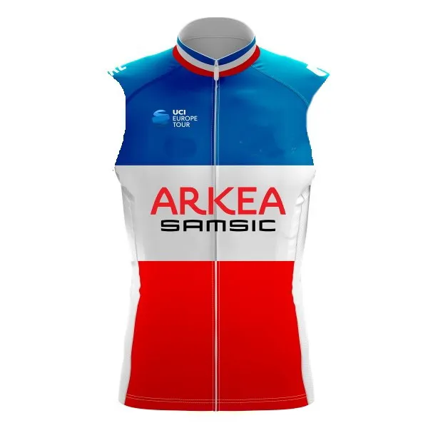 Windstopper ARKEA SAMSIC TEAM France Champion Sleeveless Cycling Jacket Vest Gilet Mtb Clothing Bicycle Maillot Ciclismo