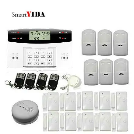 

SmartYIBA Wireless and Wired GSM Home Burglar Alarm System Auto Dialer With 6 PIR Motion Detectors+10 Door Magnetic Sensors