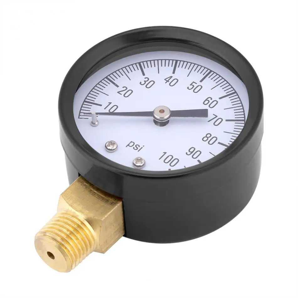 0 100PSI 1/4 BSPT Pressure Gauge Manometer Water Oil Air Barometer