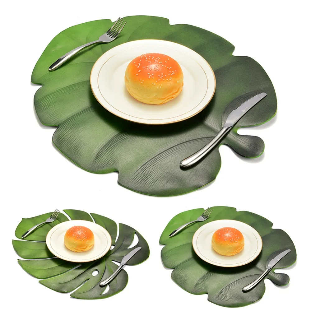 

Artificial Monstera Leaf Kitchen Placemat Mat Bowl Anti-Slip Pad Table Decor