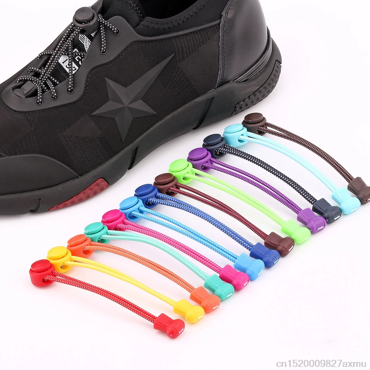 

400Pair Elastic Locking Shoelaces Shoe Laces Trainer Running Jogging Hiking Sporting